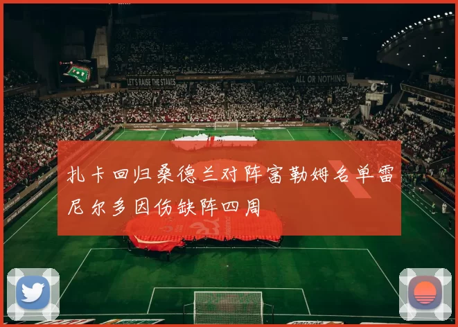 扎卡回归桑德兰对阵富勒姆名单雷尼尔多因伤缺阵四周